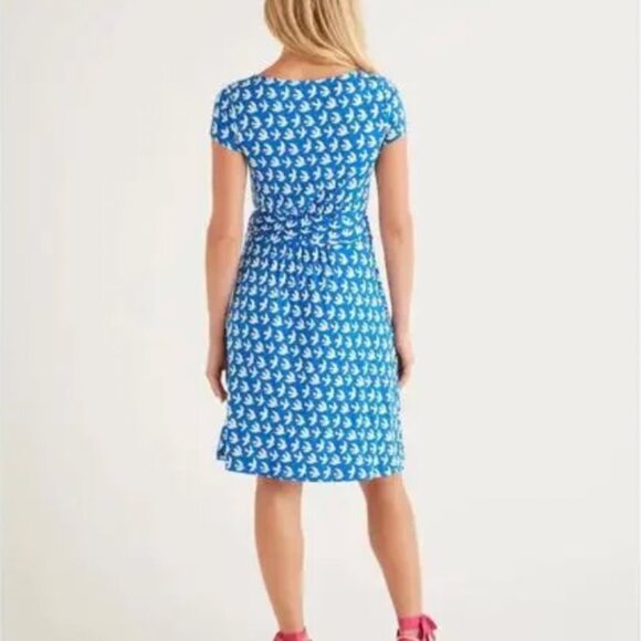 Boden Amelie Jersey Dress Bird Print 6R - Picture 3 of 9